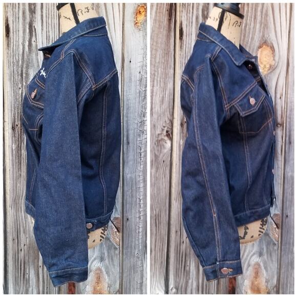 VTG FUBU Fat Albert Denim Trucker Jacket Size M Embroidered Comics Cosby Cartoon - Picture 2 of 10